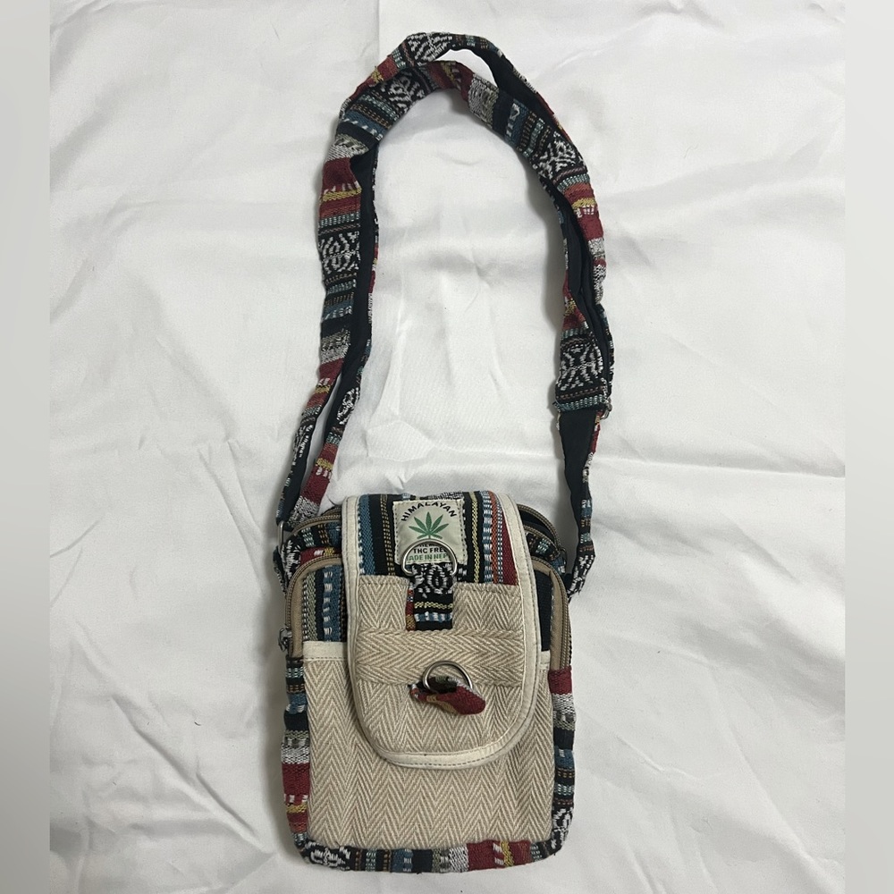 Hemp crossbody mini bag. brand new hand made.